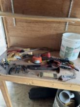 Bucket Full of Misc Tools, Machete, ETC
