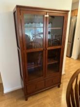 Nice Cherry Double Book Shelf with Glass Doors (Local Pick Up Only)