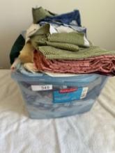 Rubbermaid Tote Full of Misc Lengths of Fabric/Cloth