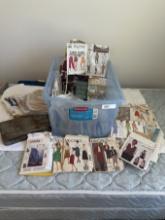 Rubbermaid Tote Full of Clothes Making Patterns, ETC