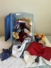 Rubbermaid Tote Full of Misc Lengths of Fabric/Cloth