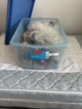 Rubbermaid Lidded Tote Full of Crochet Cotton, ETC