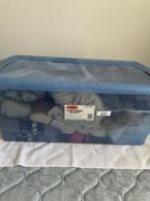 Rubbermaid Tote Full of Yarn