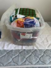 Rubbermaid Lidded Tote Full of Crochet Cotton, ETC