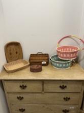 Box Lot/Misc Décor Baskets and Wooden Boxes, ETC