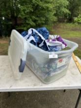 Large 66 Qt Rubbermaid Lidded Tote Full of Misc Length Fabric (Local Pick Up Only)