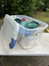 Large 66 Qt Rubbermaid Lidded Tote Full of Misc Length Fabric (Local Pick Up Only)