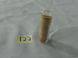 penny roll, full hard roll of 1963 D BU pennies