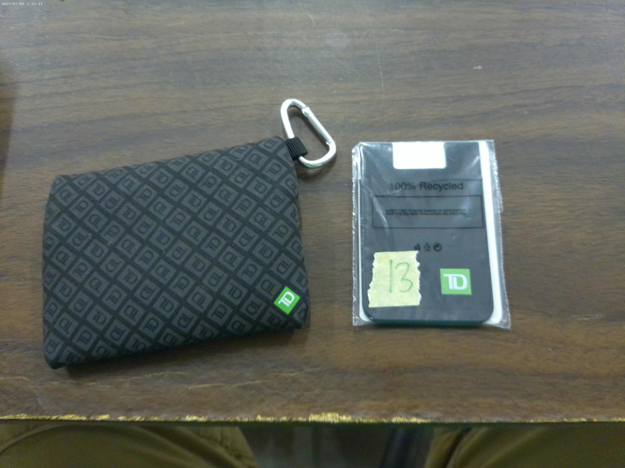 TD items, golfers pocket ready kit and phone mounted wallet both new