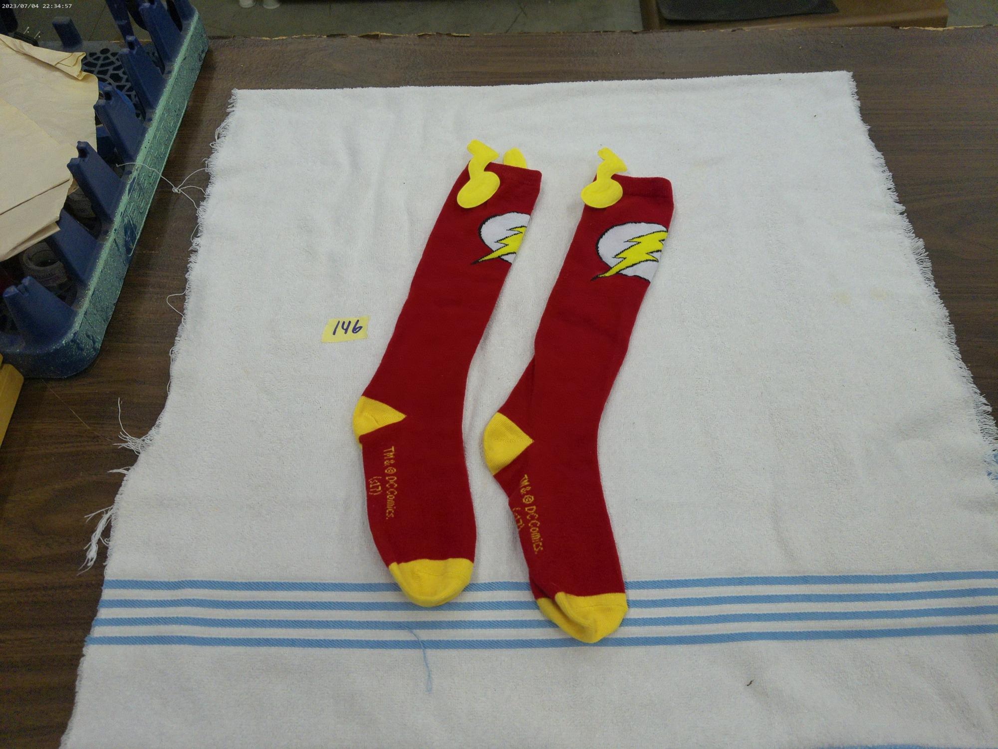 flash socks, new DC the Flash wing socks 9-12