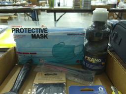 crafting lot, various paint brushes, box cutter, adhesive putty, bottle of black paint and a new pac