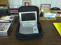 portable dvd player, very nice shape with carrying case and all plugs for house and car use also a s
