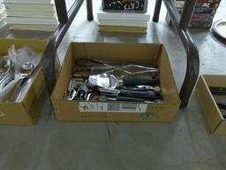 kitchen tools, nice assortment of stainless pieces with gipper handles