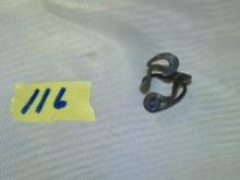 sterling toe ring with lapis lazuli stone, made in mexico 4.4g