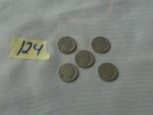 buffalo nickels, lot of 5 with no dates