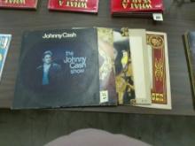 vintage records, lot of 5 by popular male country singers such as johnny cash, willie nelson and oth