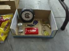 collectables lot, USC clock, various keychains and more