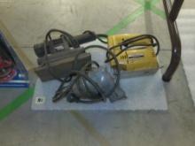 power tool lot, black and decker sander, drill, and a wizard saber saw all have been tested