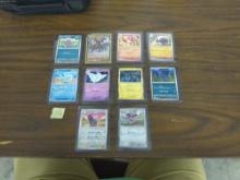 pokemon cards, lot of 10 english holographic cards in hard top loaders