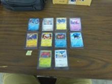 pokemon cards, lot of 10 japanese holographic cards in hard top loaders