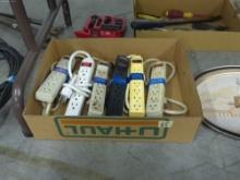surge protector strips, lot of 6 with lots of power outlets