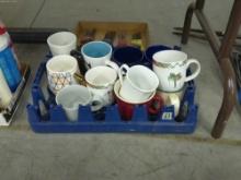 mug lot, large lot of mugs many oversized some by artist and designers