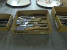 knife lot, vintage wood handled knives and kitchen tools