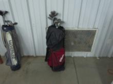 golf bag with clubs, wilson bag with stand and a set of XPC plus golf clubs