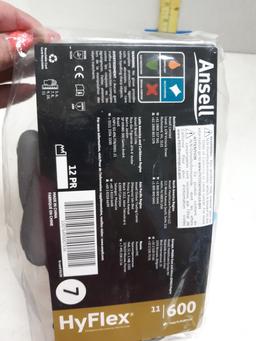 Ansell HyFlex Gloves, 12 pair Size 7, NIP