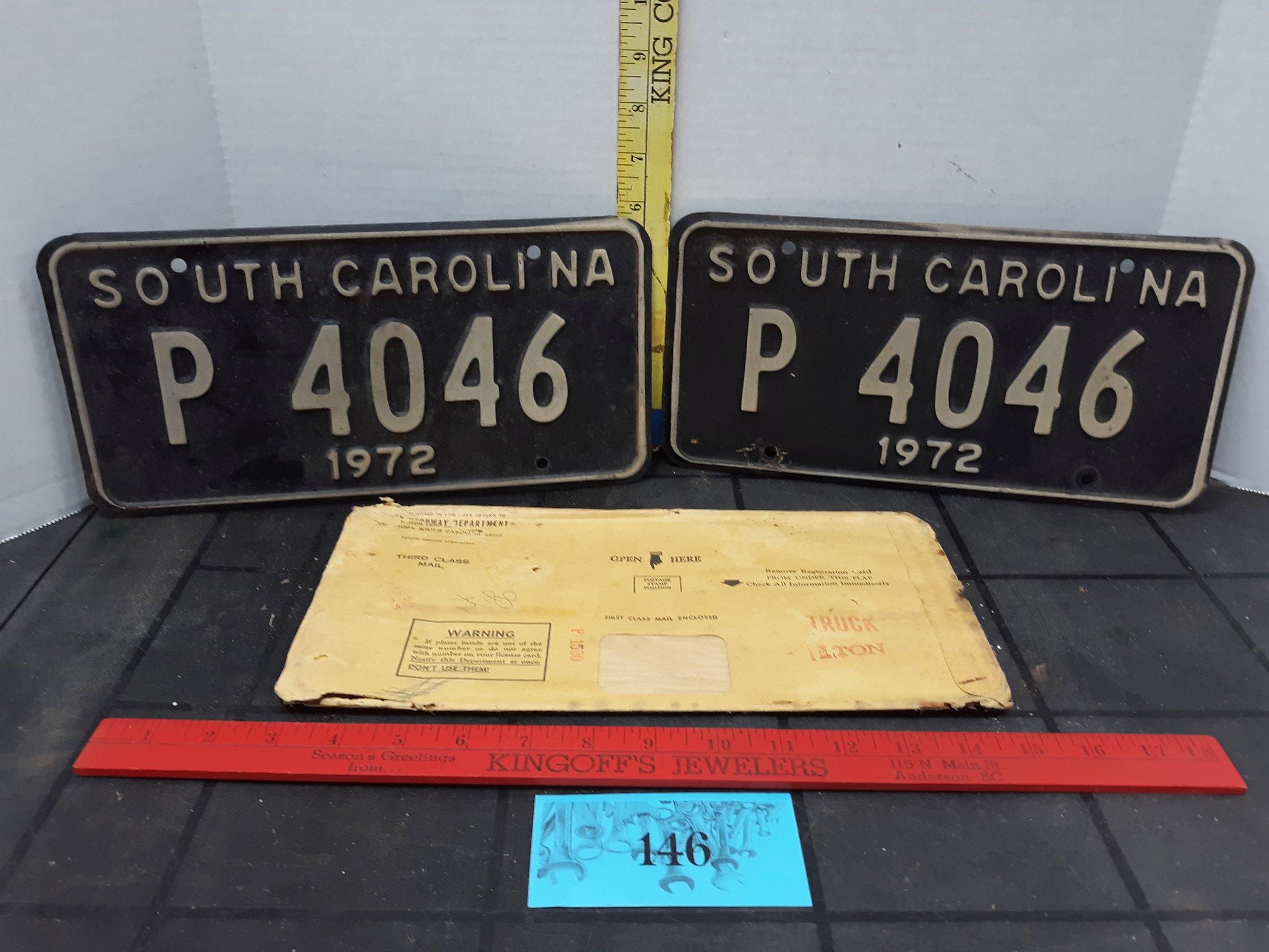 Tag Lot, SC 1972 Pair