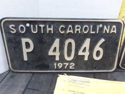 Tag Lot, SC 1972 Pair