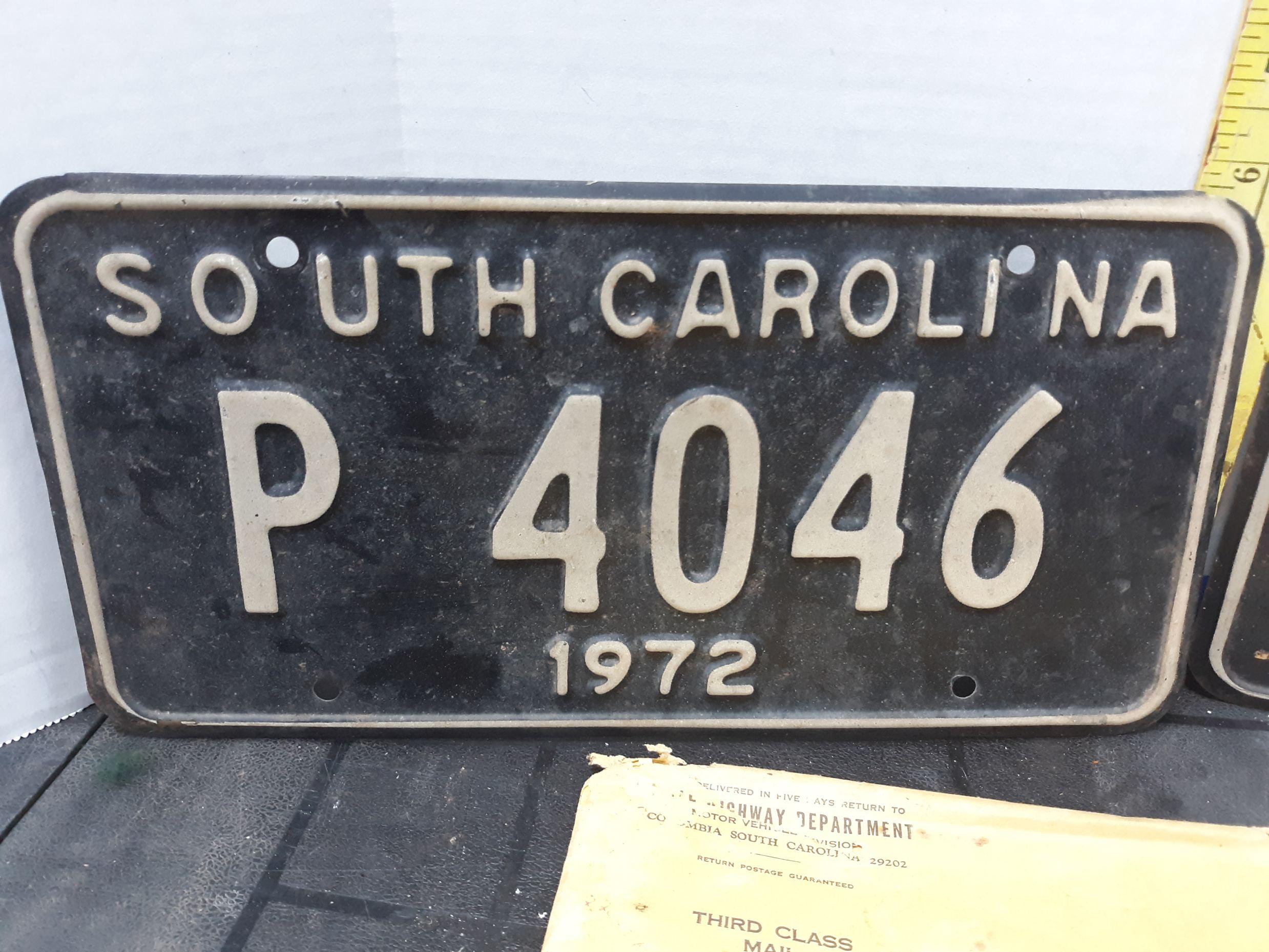 Tag Lot, SC 1972 Pair
