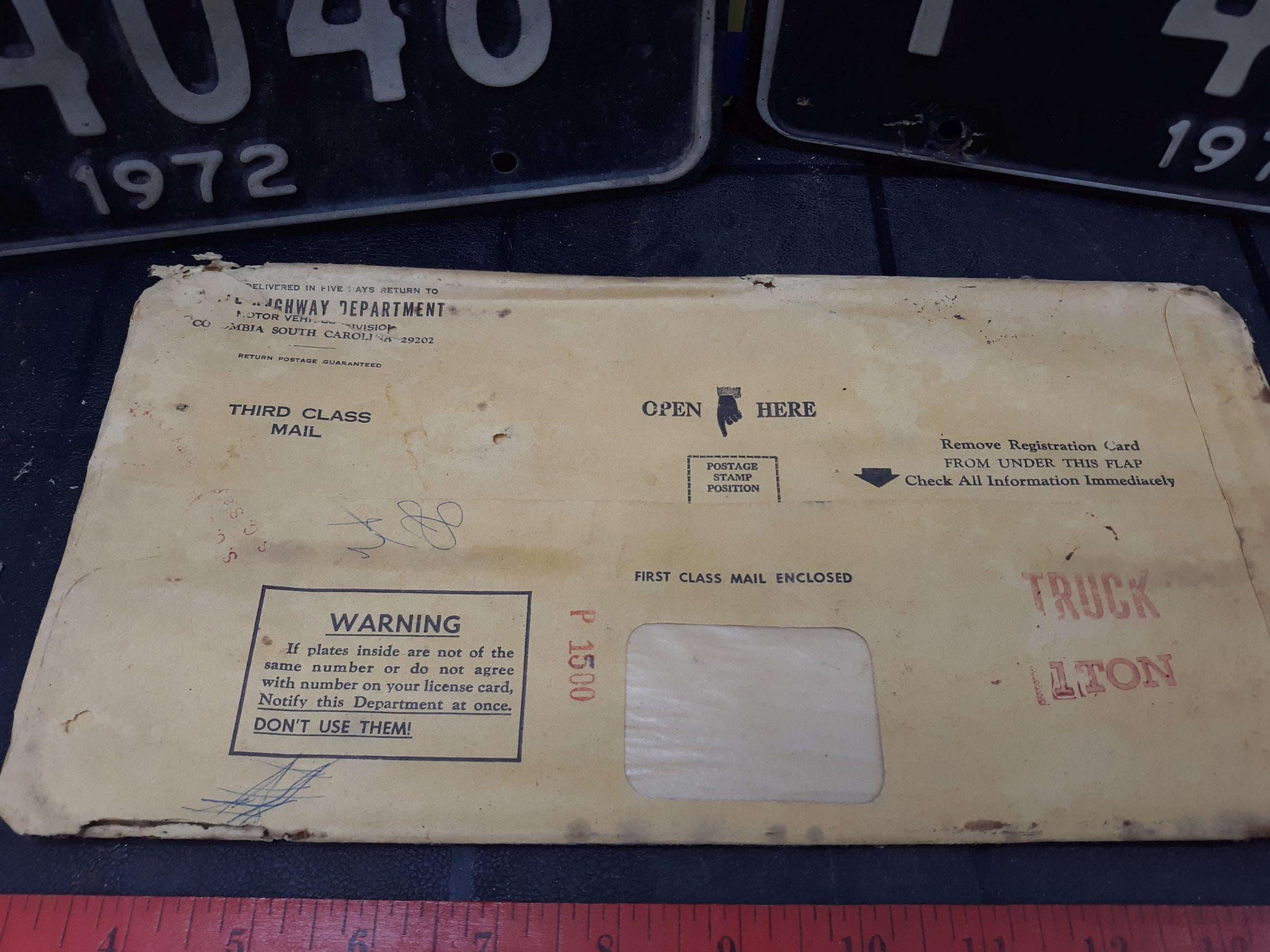 Tag Lot, SC 1972 Pair