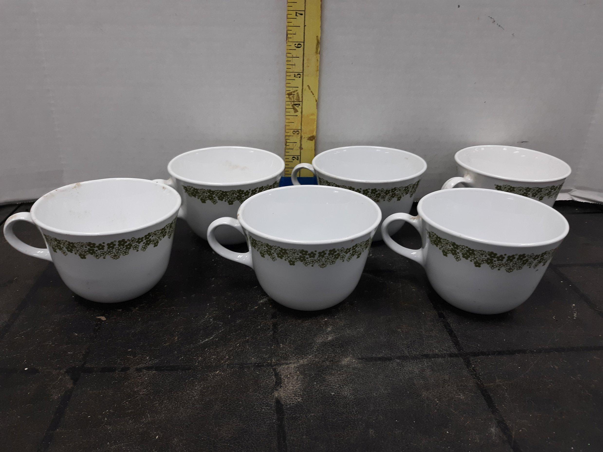 Vintage Corelle Cups, Crazy Daisy Pattern
