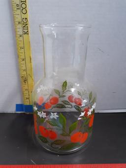 Juice Pitchers, Vintage Libby Red Cherry, Snow Scene