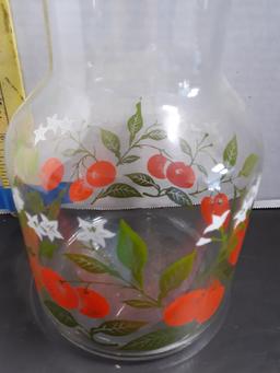 Juice Pitchers, Vintage Libby Red Cherry, Snow Scene