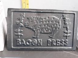 Cast Iron Pig Bacon/Grill Press, appears new