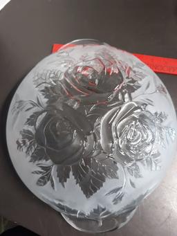 Vintage Frosted fruit bowl, Anchor Hocking 3 footed Bowl