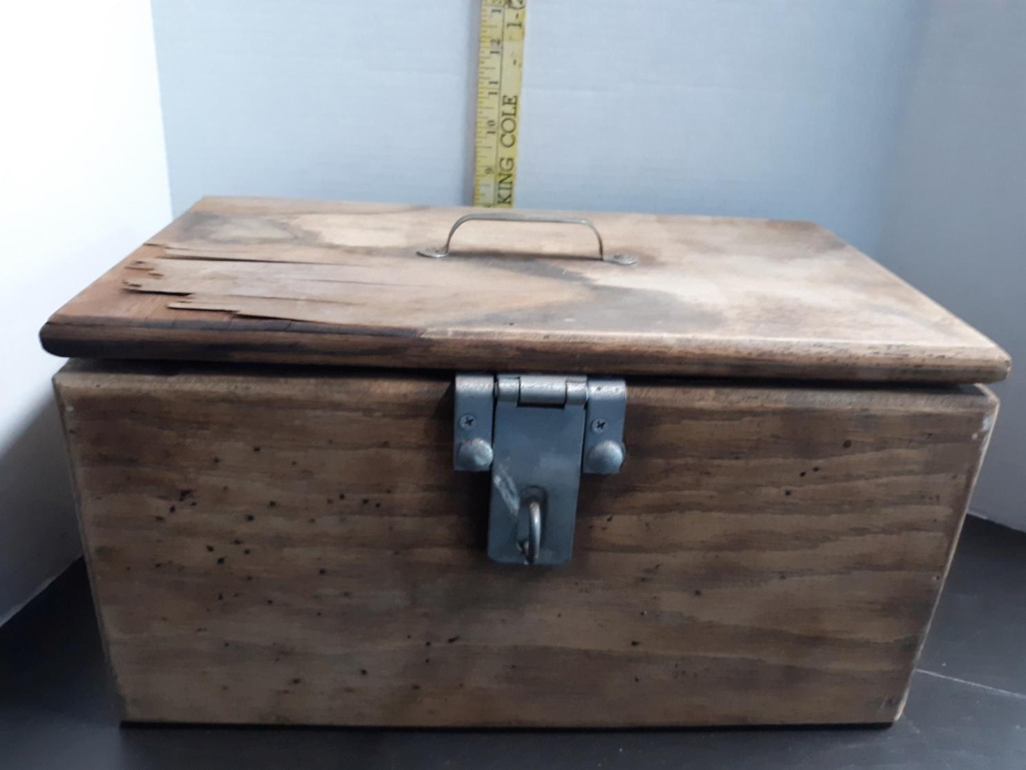 Vintage Wooden Crate with Leather Working Tools