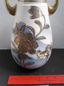 Vintage Nippon Japanese Morige Art Pottery Vase, small chip