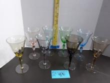 Colored Stemware Lot