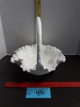 Fenton Hobnail Milk Glass  Basket