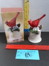 Porcelain Bird Dinner Bell, Red Bird