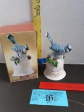 Porcelain Bird Dinner Bell, Blue Bird