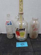 Vintage Bottle Lot, Pepsi, Pet, Apple Cider