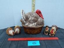 Vintage Turkey Cookie Jar and Salt and Pepper