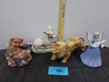Ceramic Figure Lot, Bear, Angle plays Music and more