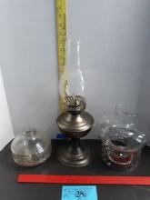 Vintage Lamps,  Lamplight Farms Clear Glass Embossed Oil Lamp Bottom and more