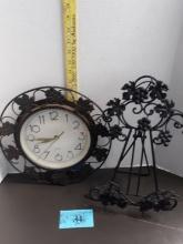 Metal Clock and Easel
