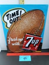 Metal 7-up Football Sign, New
